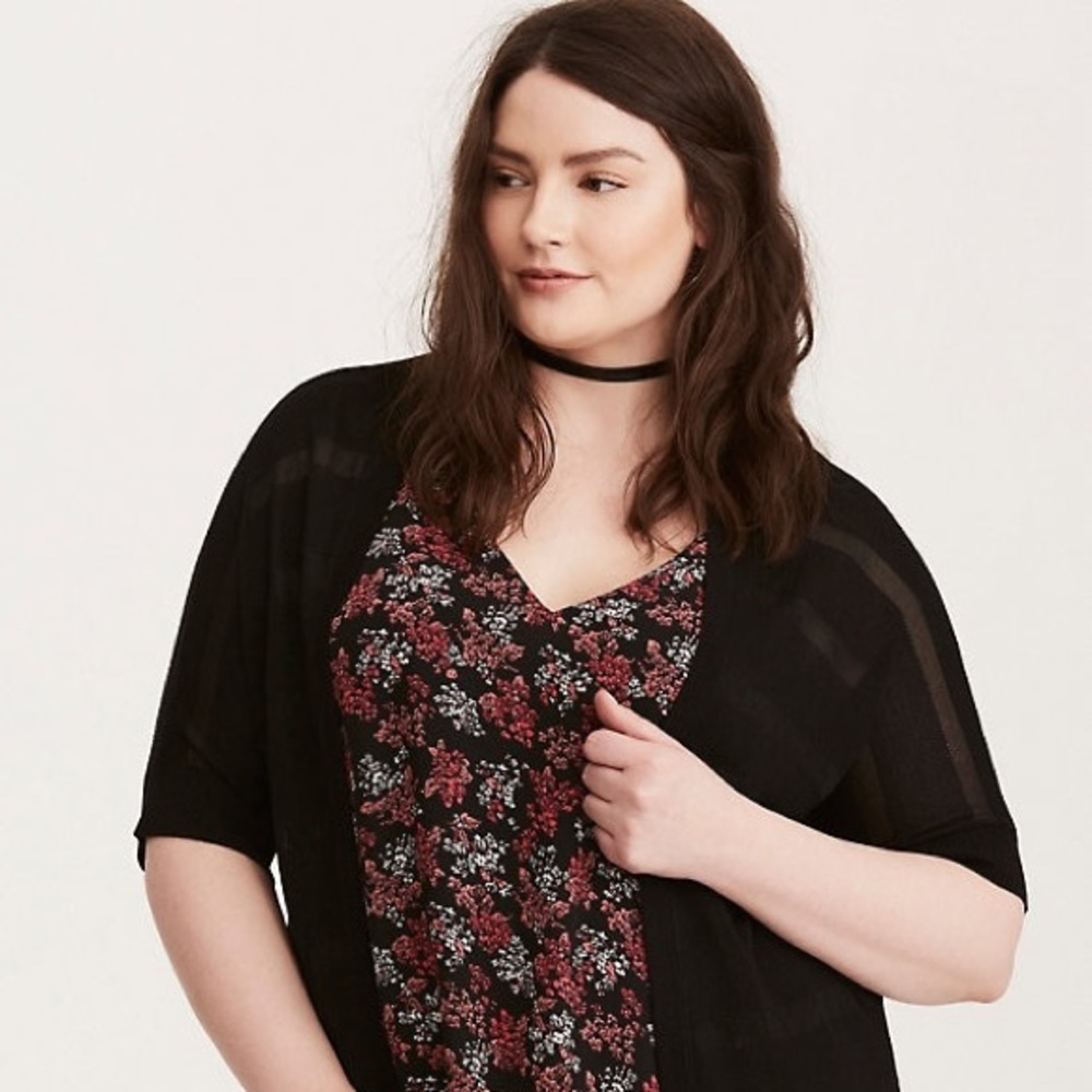 Shadow Stripe Open Cardigan